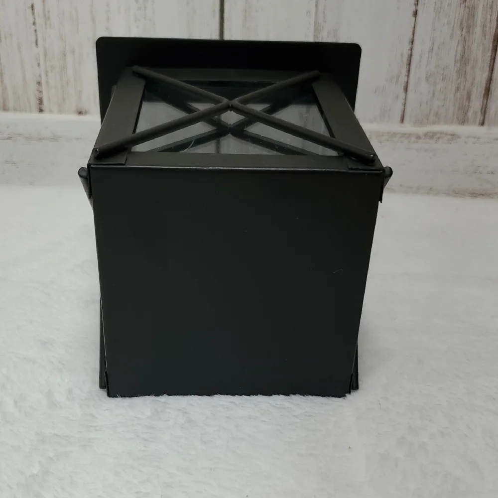 Black Metal Lantern With Candle